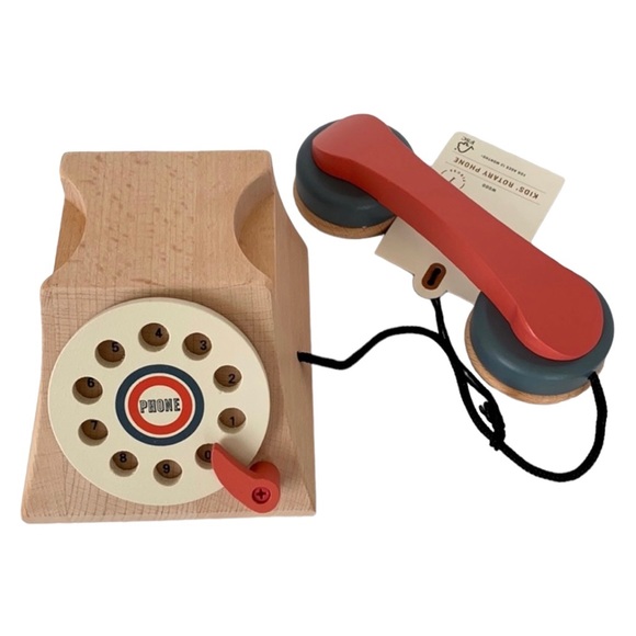 Hearth & Hand Wood Toy Rotary Phone - Picture 8 of 11